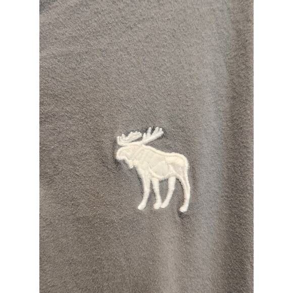 Abercrombie & Fitch Green Gray Button Neck Soft A&F Tee Shirt size Large - Picture 3 of 4